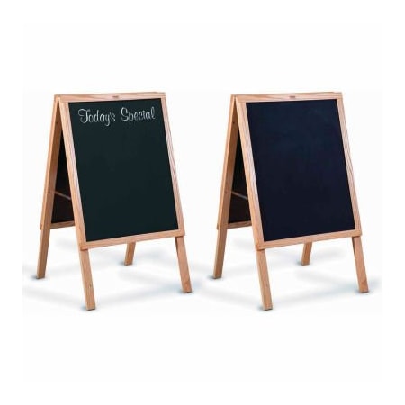 Marsh Industries, Inc Marsh 22"x 27" Black Chalkboard, Blank CB Cafe Sidewalk Sign, Oak Wood Trim ER272200N